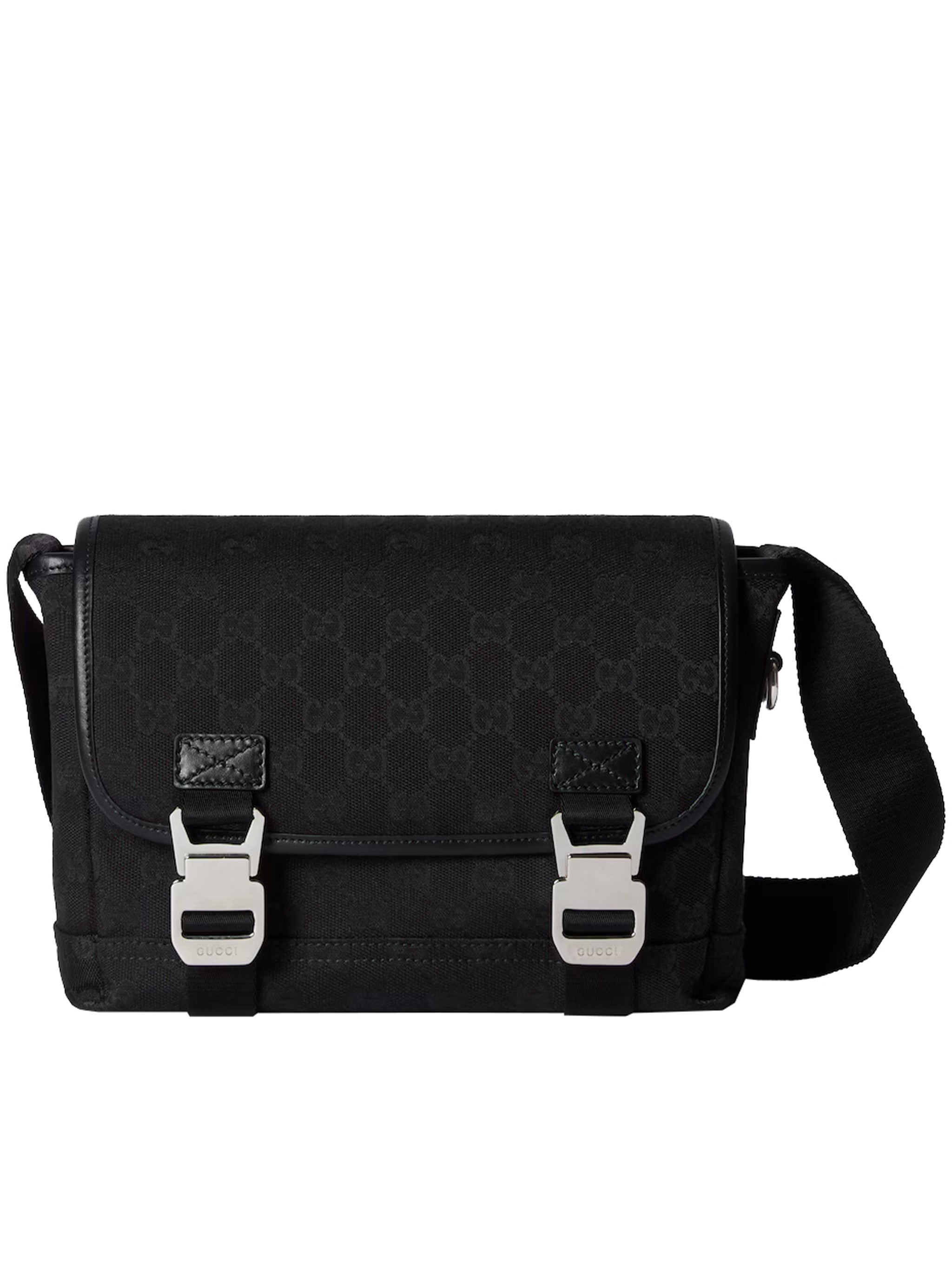 Black Rectangular Monogram Flap Crossbody Bag