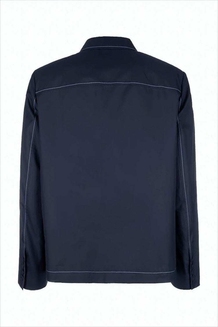 Structured Black Jacket with Contrasting Stitching