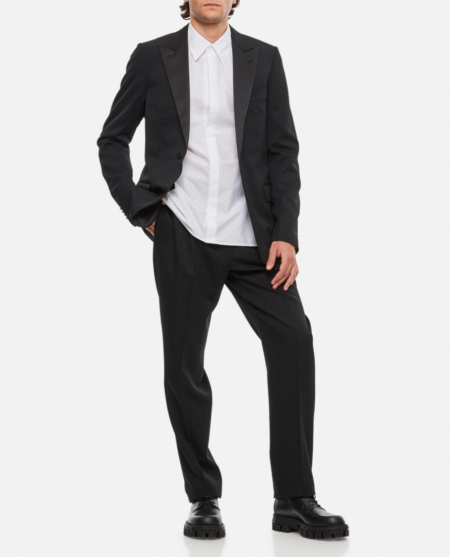 Straight Leg Wool Trousers