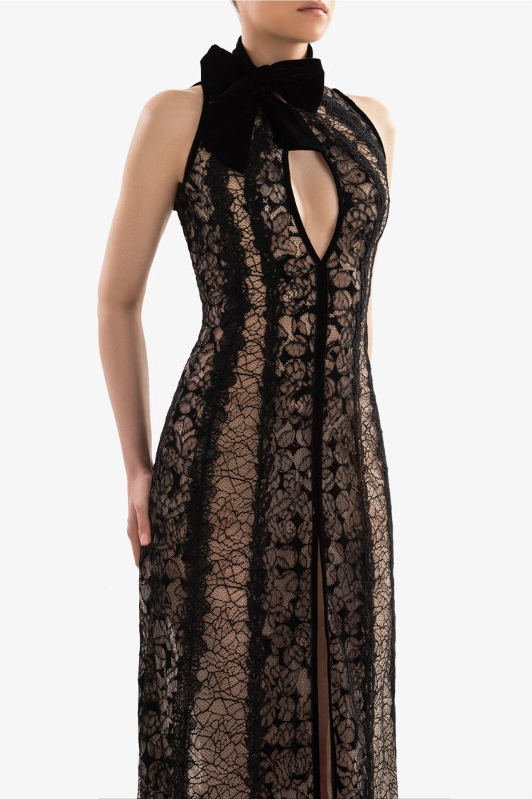 Jet Black Crepe Short Dress