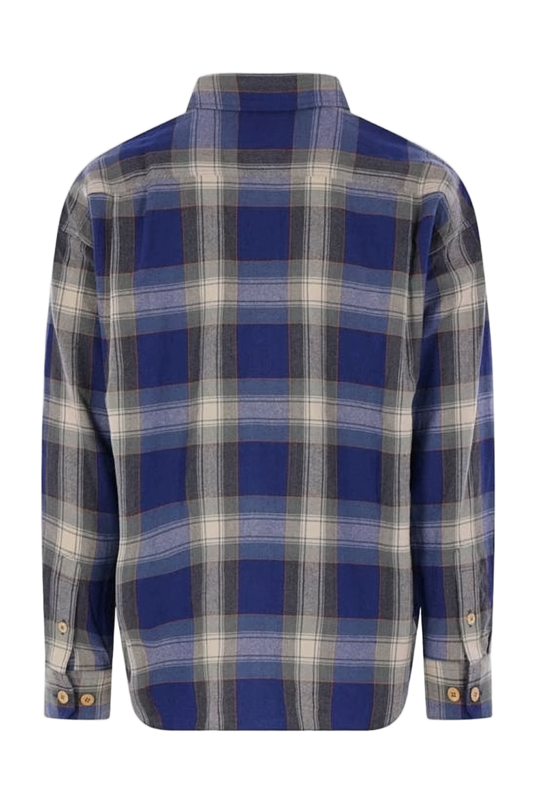 Plaid Long-Sleeve Shirt with Button-Down Front