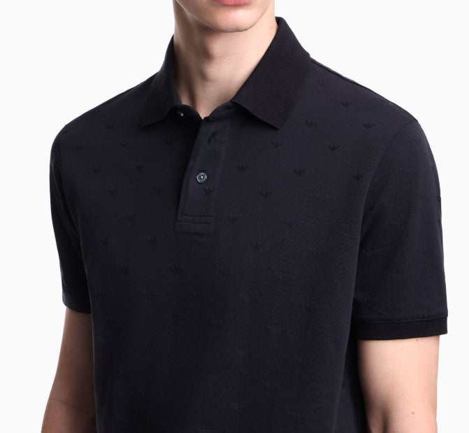 Micro Eagle Jacquard Jersey Polo Shirt