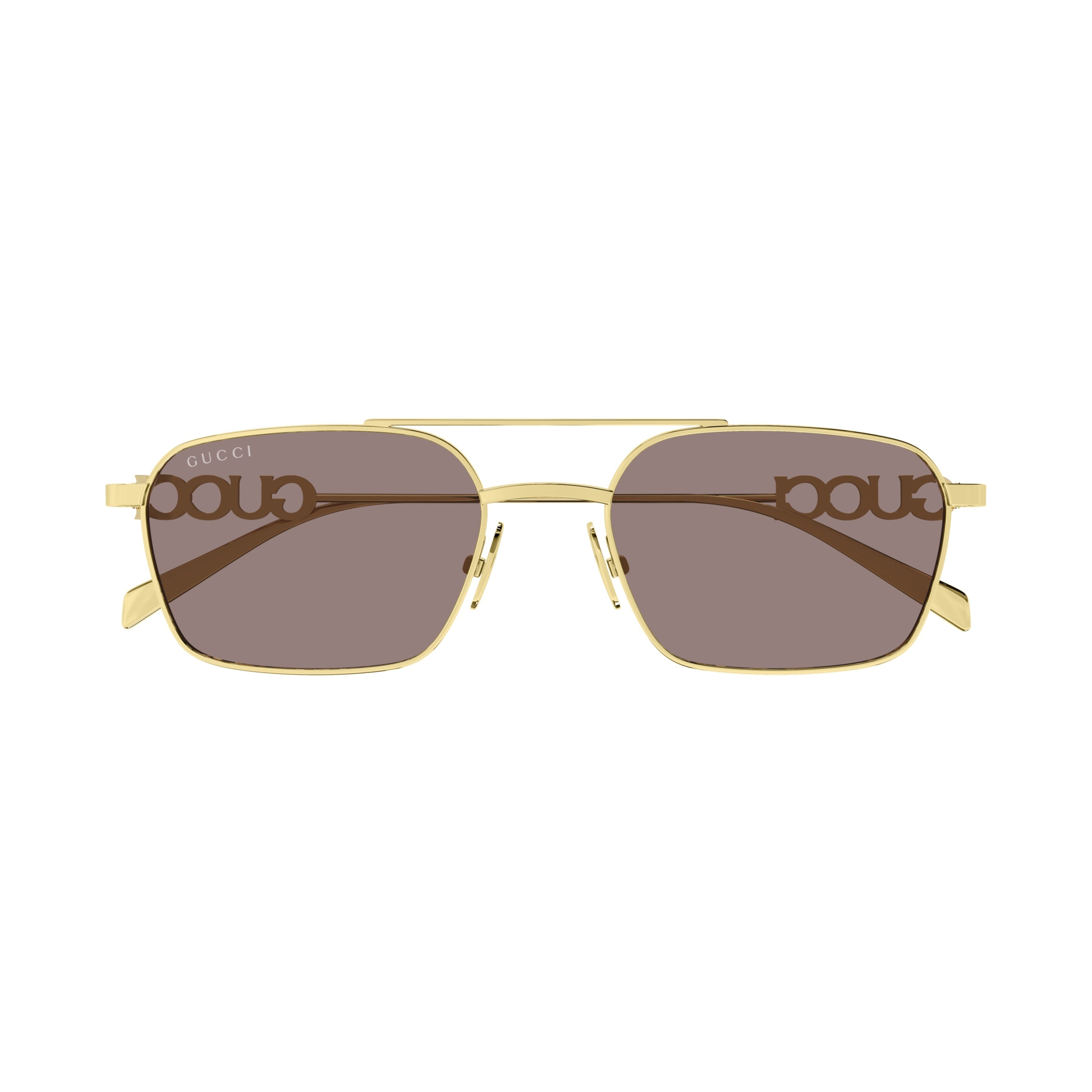 Gg1804s Rectangular Gold Metal Sunglasses