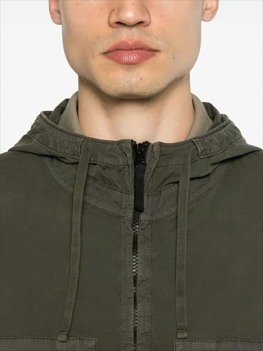 Relaxed-Fit Green Jacket with Adjustable Drawstrings