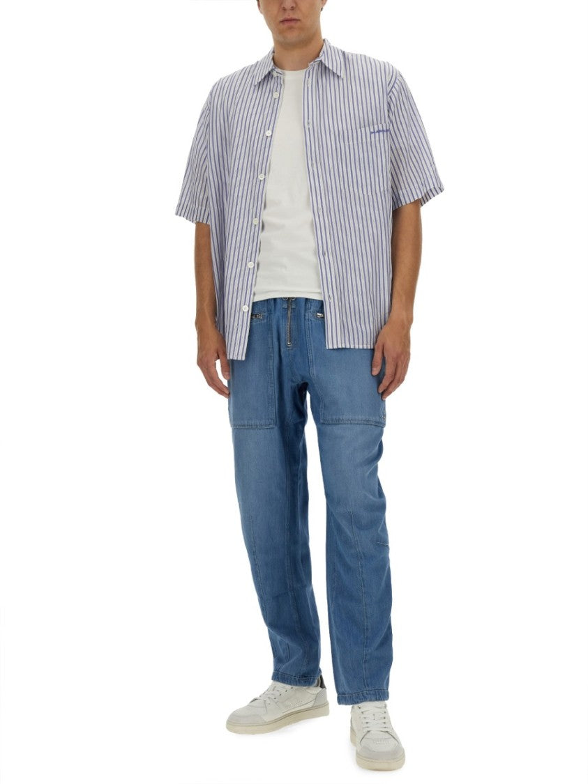 Blue Cotton Pants