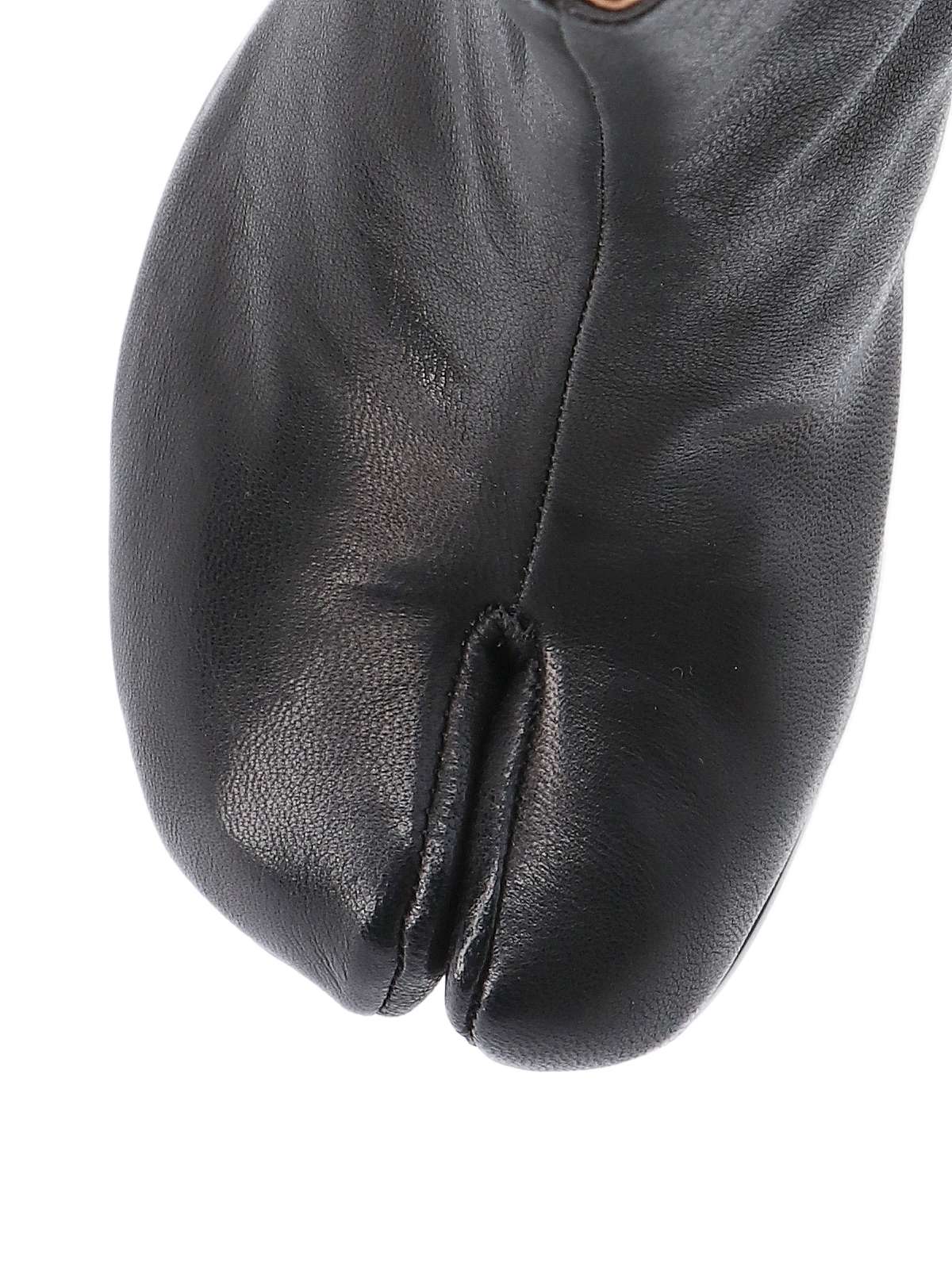 Black Nappa Leather Tabi Ankle Boots