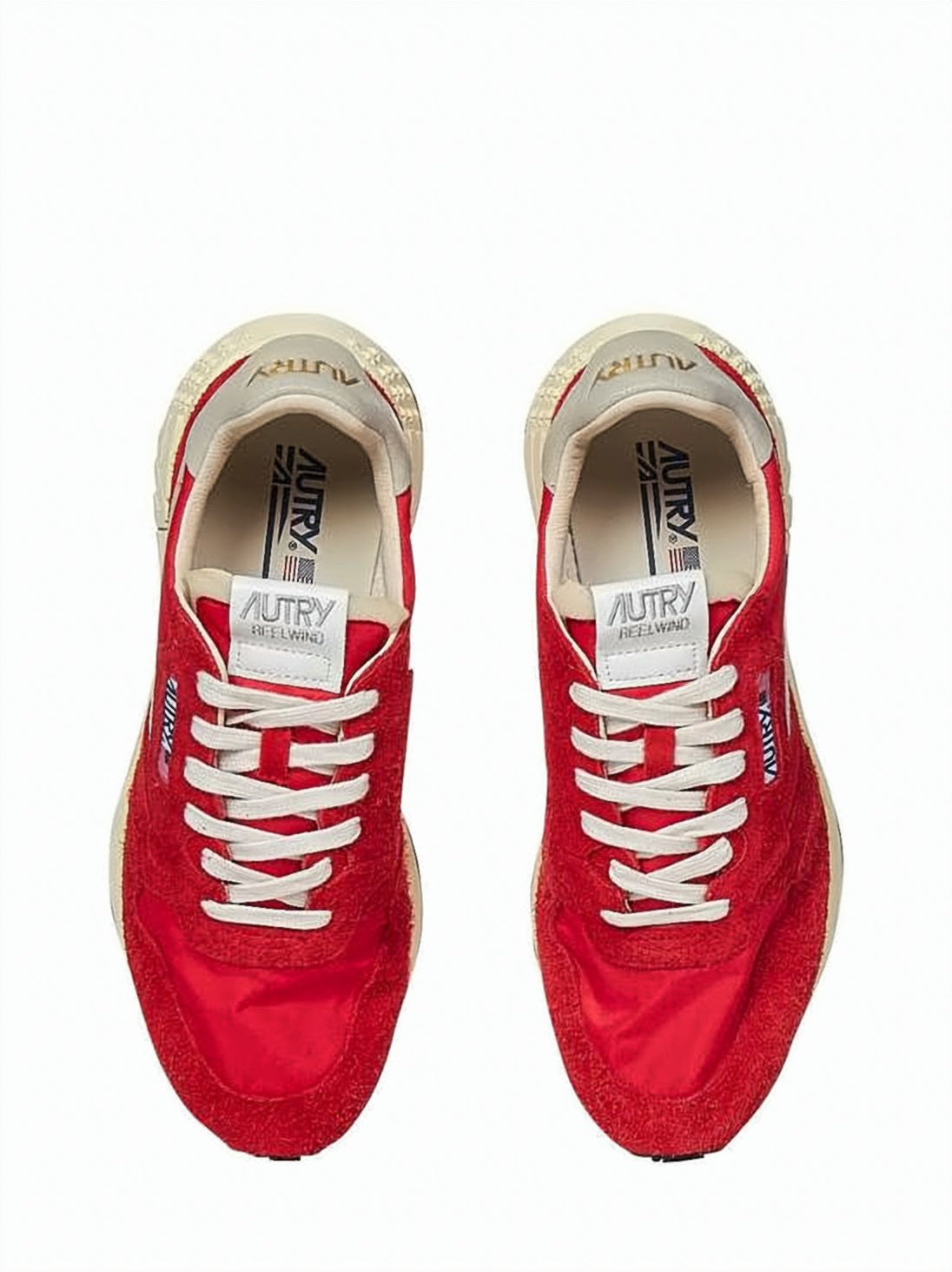 Retro-Inspired Red Sneakers with Suede