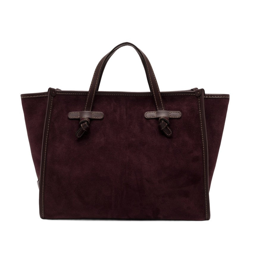 Bordeaux Leather Tote Bag with Structured Design