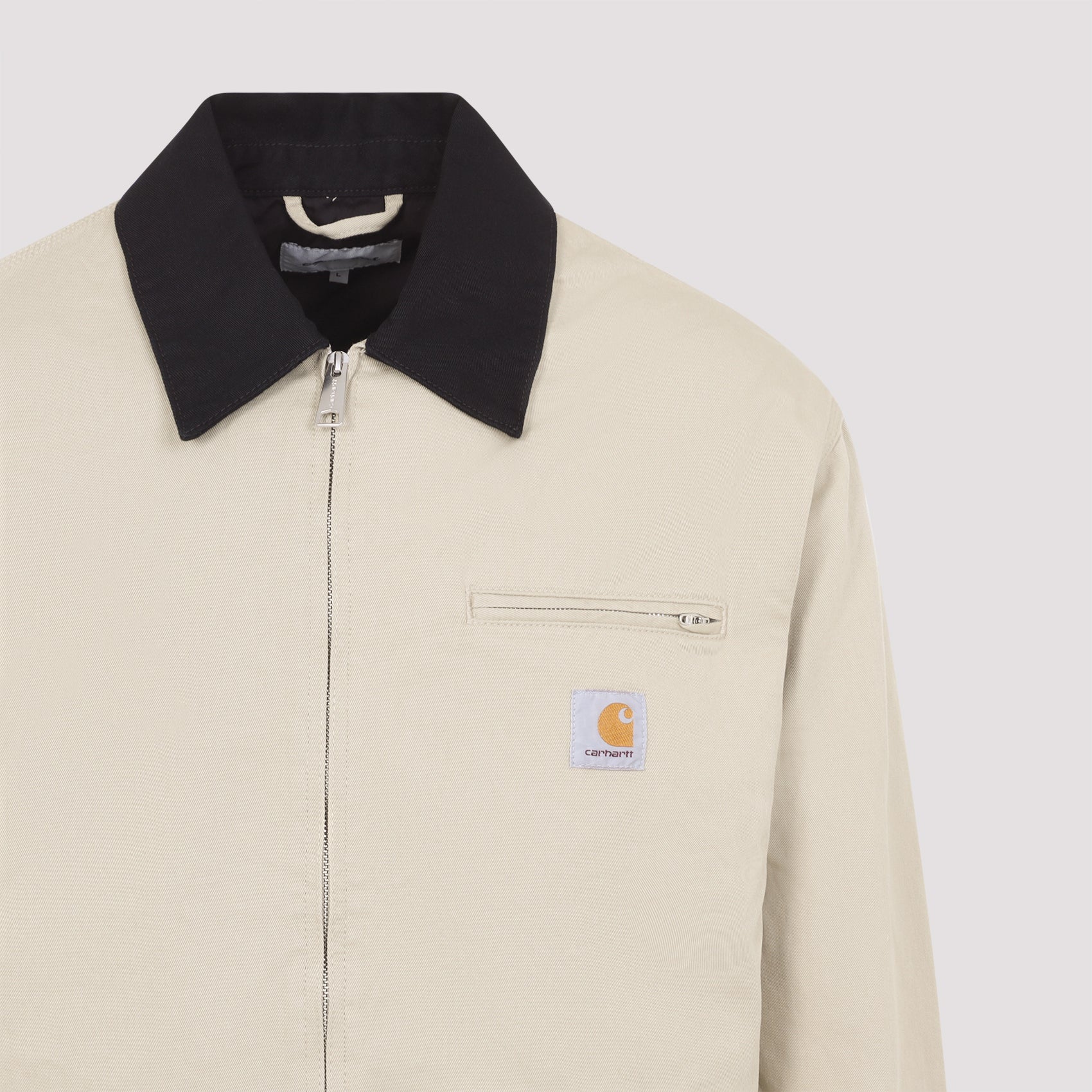 Light Beige Jacket With Black Collar