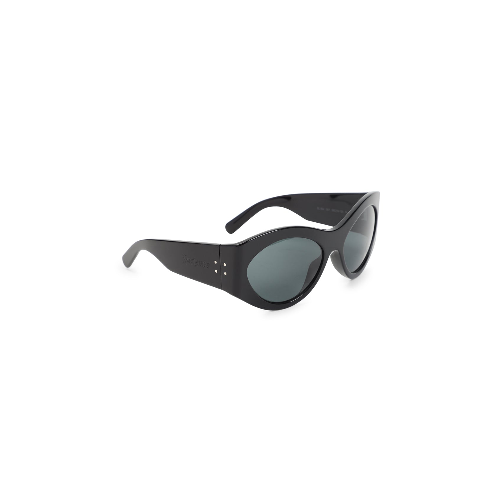 Cat-Eye Black Acetate Sunglasses with Metallic Accents