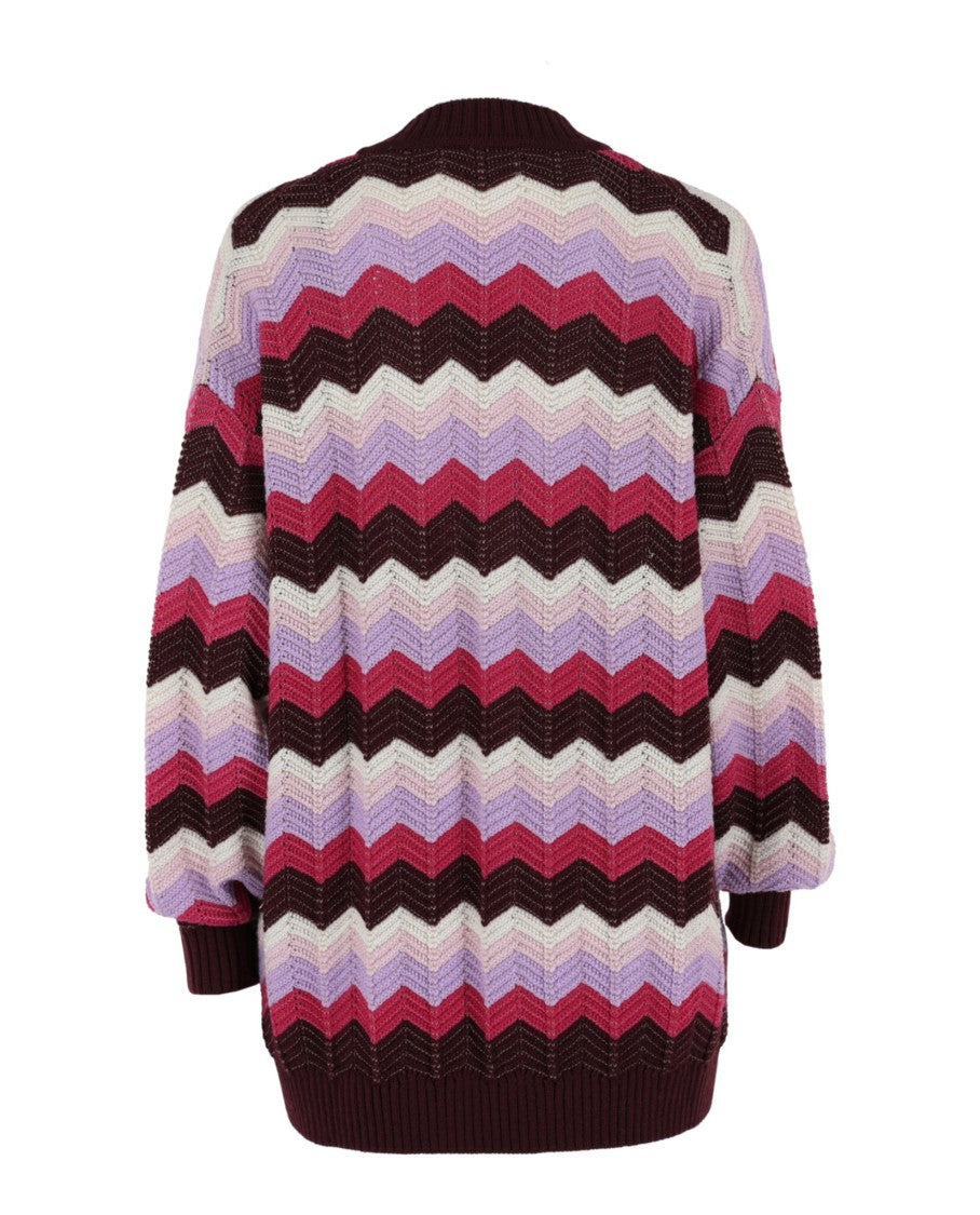 Oversized V-Neck Zigzag Sweater