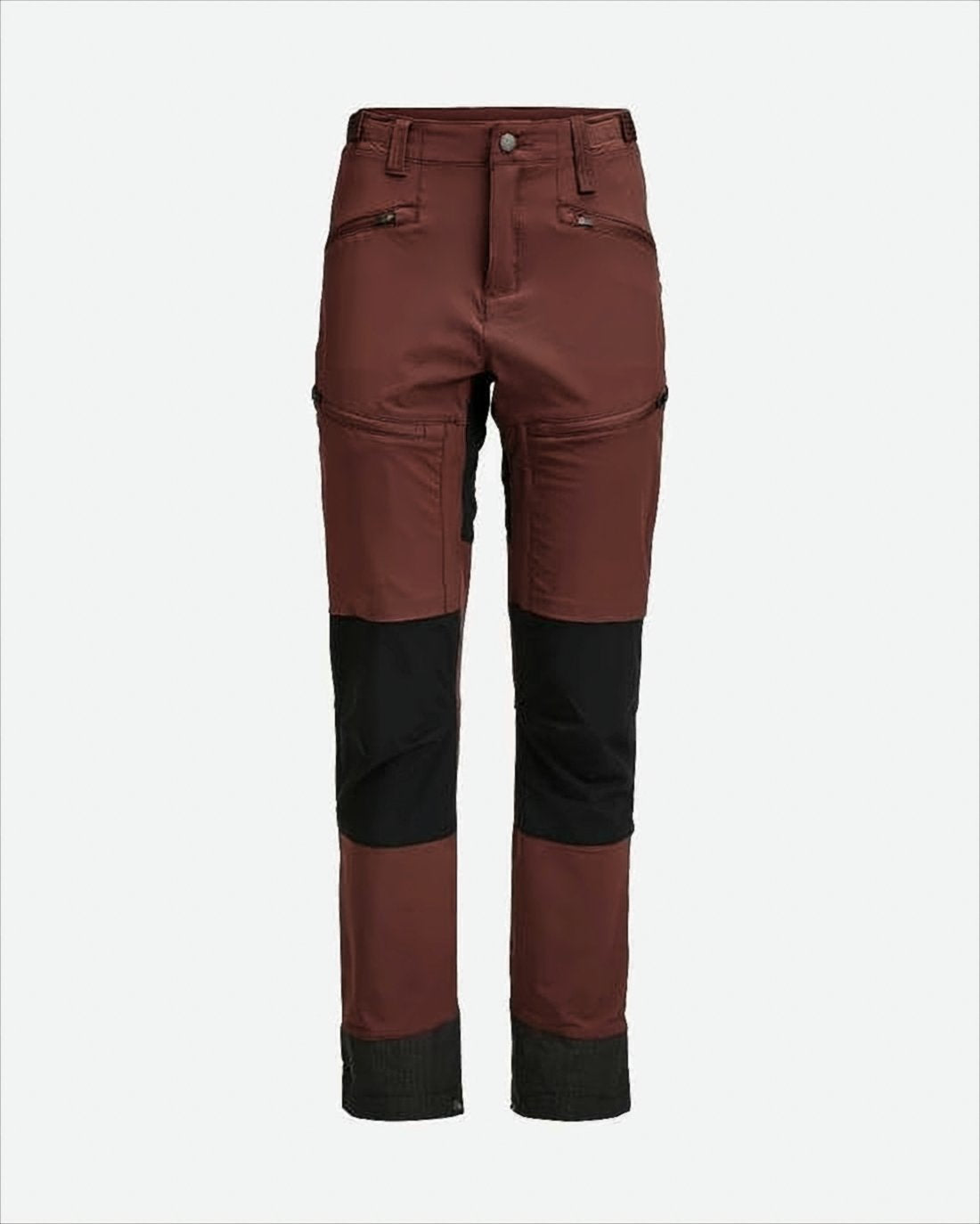 Two-Tone Straight Pants with Zippered Pockets