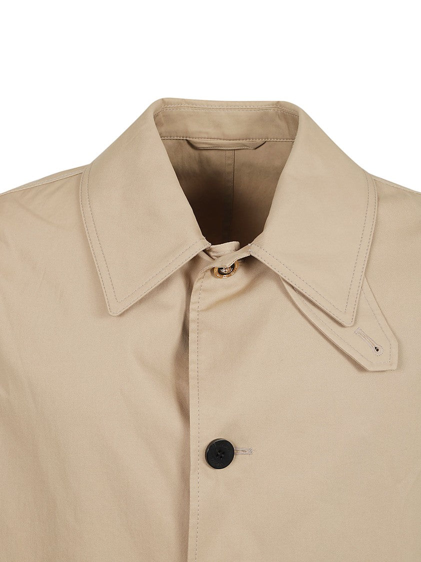 Classic Button-Down Coat With Intricate Pattern