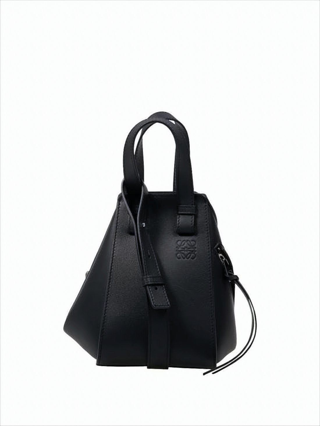 Structured Black Calf Leather Loewe Shoulder Bag
