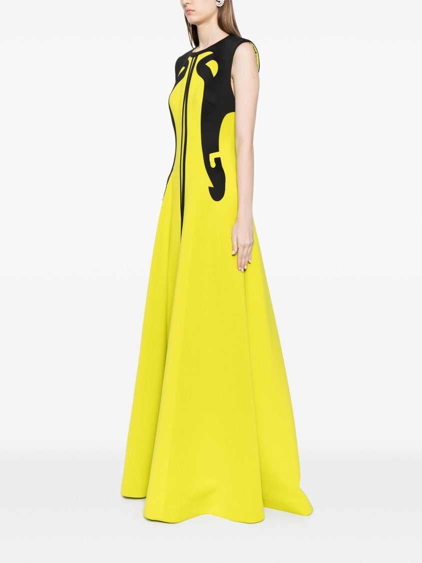 Neoprene Dress With Abstract Contrast Cuts