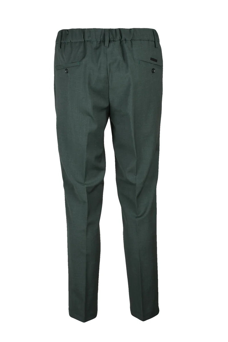 Classic Wool Stretch Trousers - Forest Green