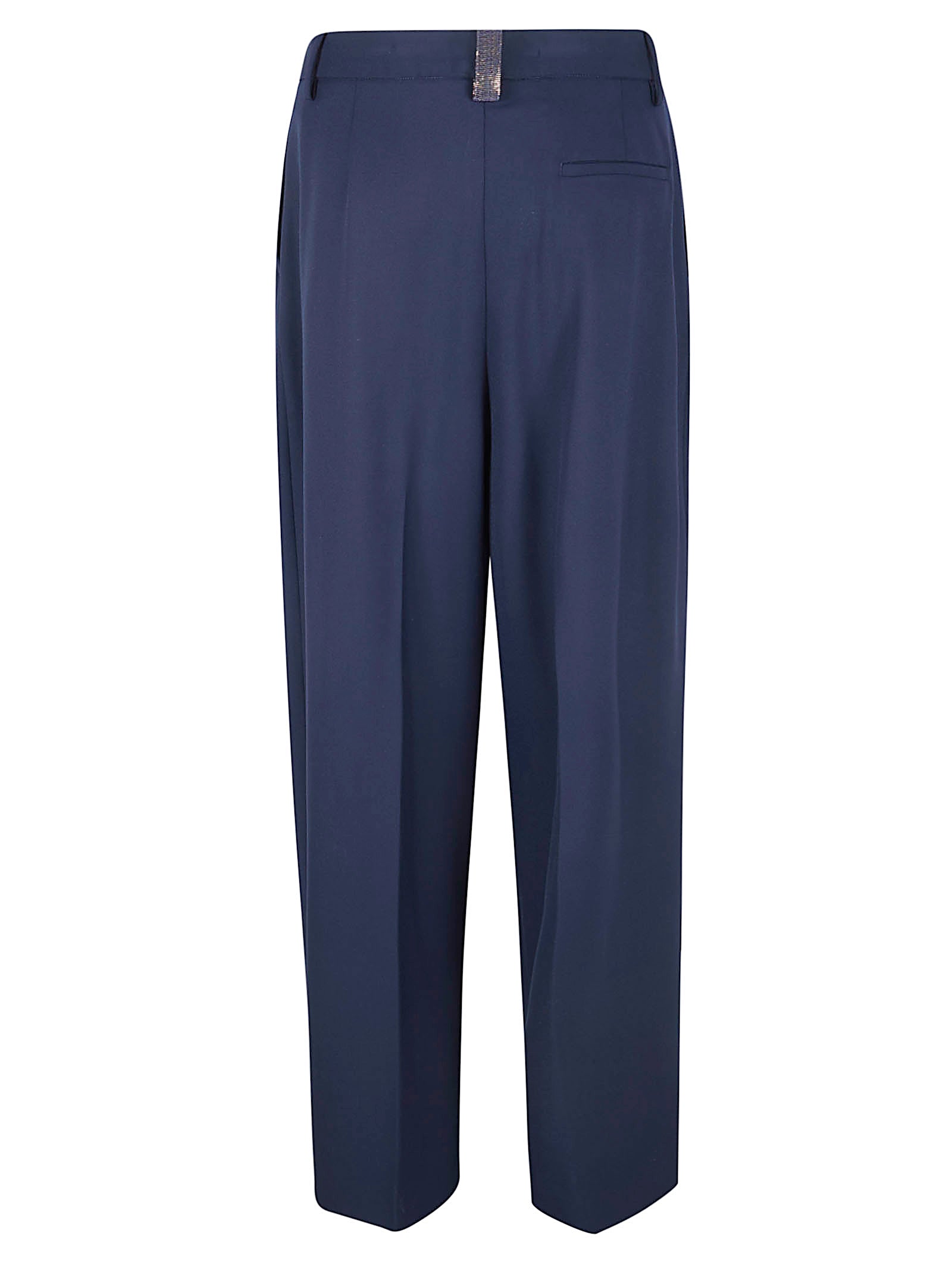 Wide Trousers with Sharp Pin-Tuck Pleats