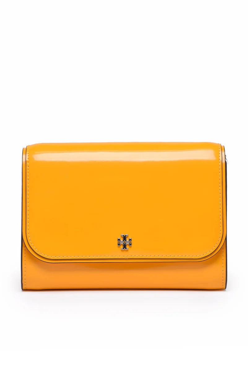 Emerson Patent Chain Shoulder Bag - Black/Orange