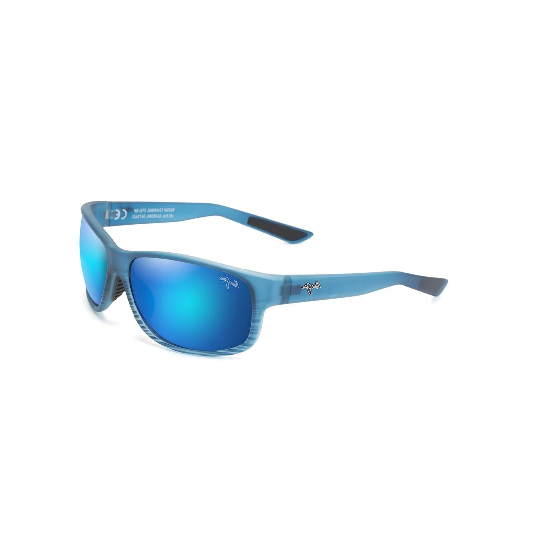 Kaiwi Channel Rectangular Translucent Blue Sunglasses with Mirrored Lenses