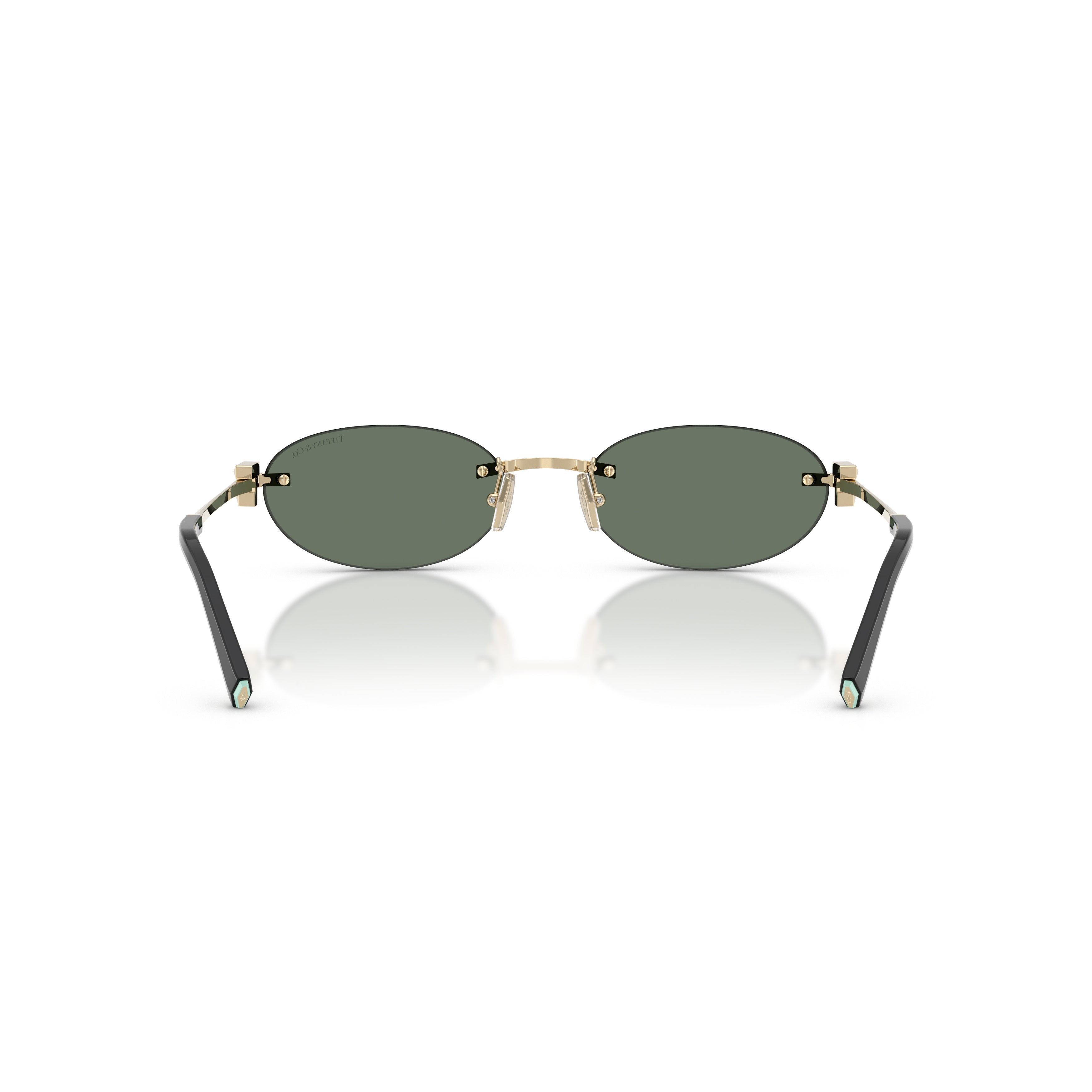Oval Lens Sunglasses With Gold-Tone Metal Frame