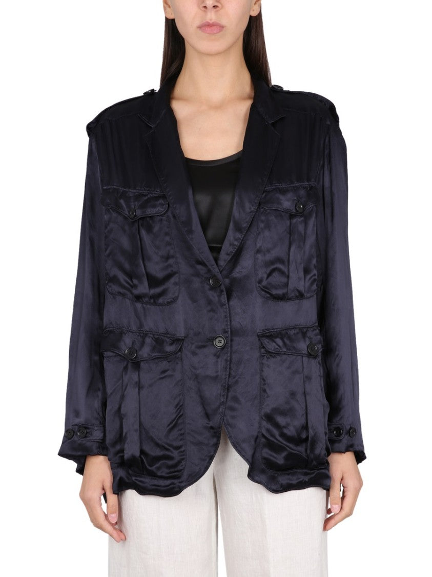 Single-Breasted Jacket With Epaulets