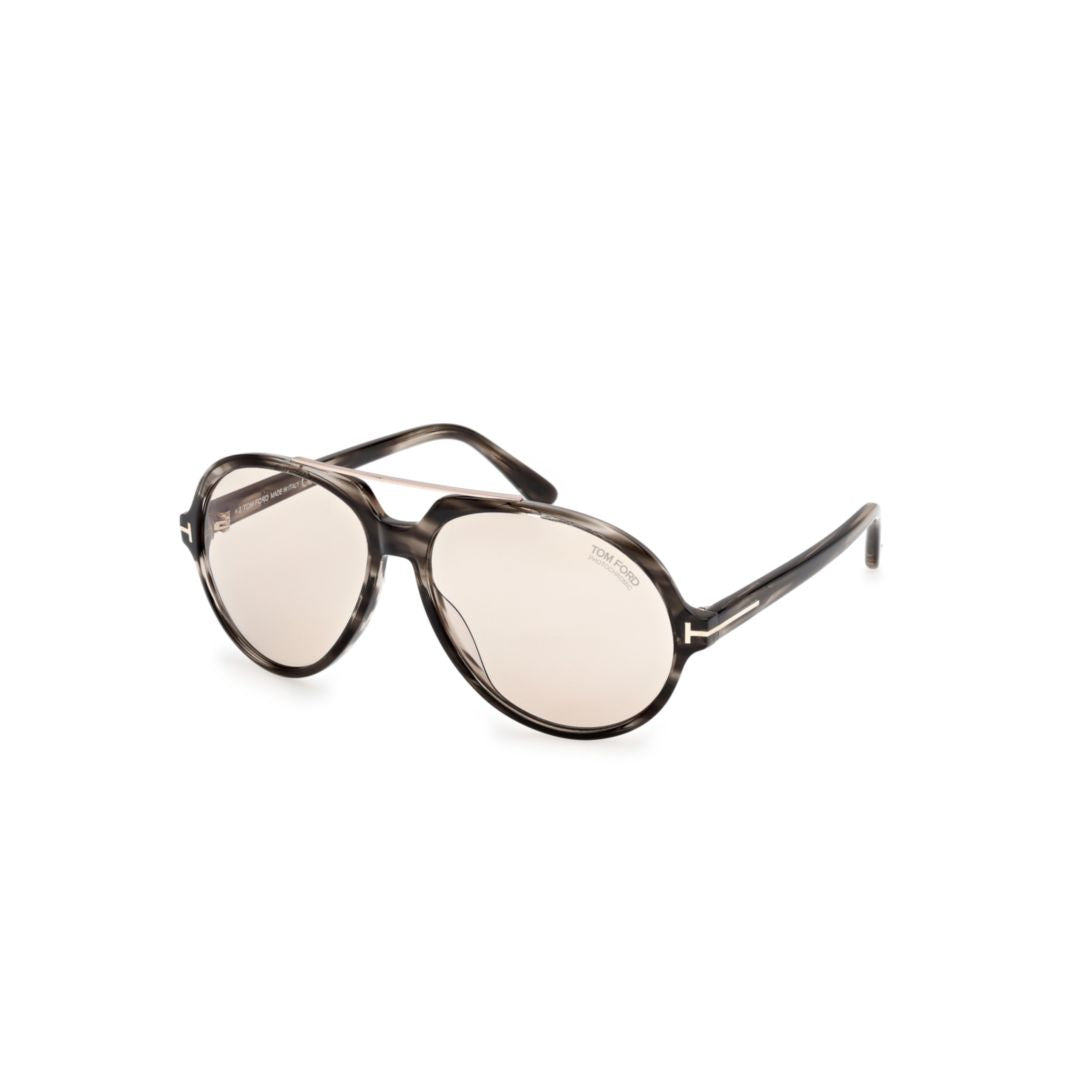 Ft1210 Aviator-Style Sunglasses with Gradient Tint and Metallic Accents