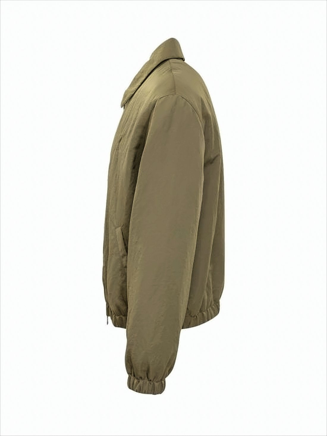 Brown Zip-Up Jacket With Classic Collar