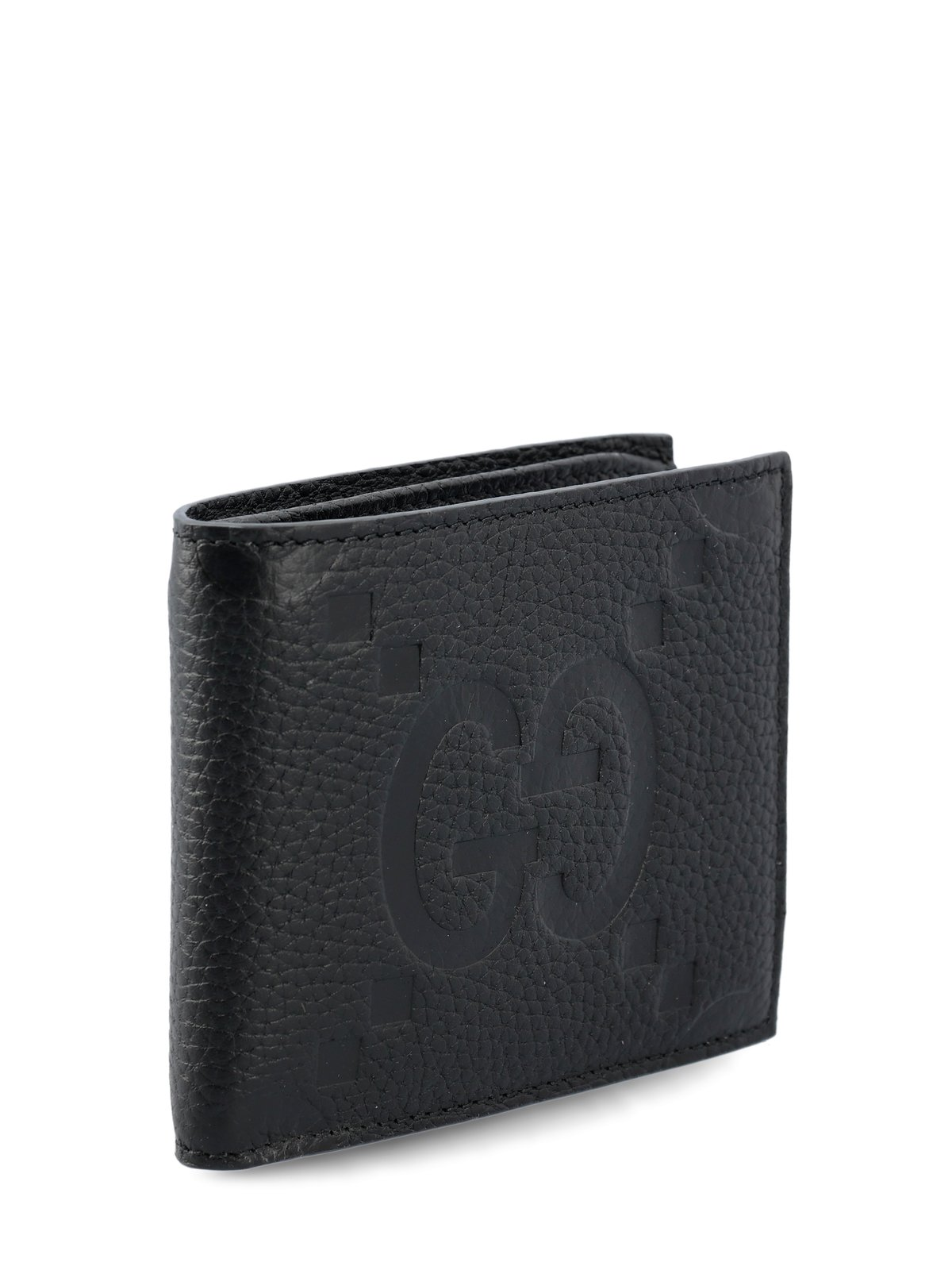 Textured Leather Wallet with Embossed Interlocking Pattern