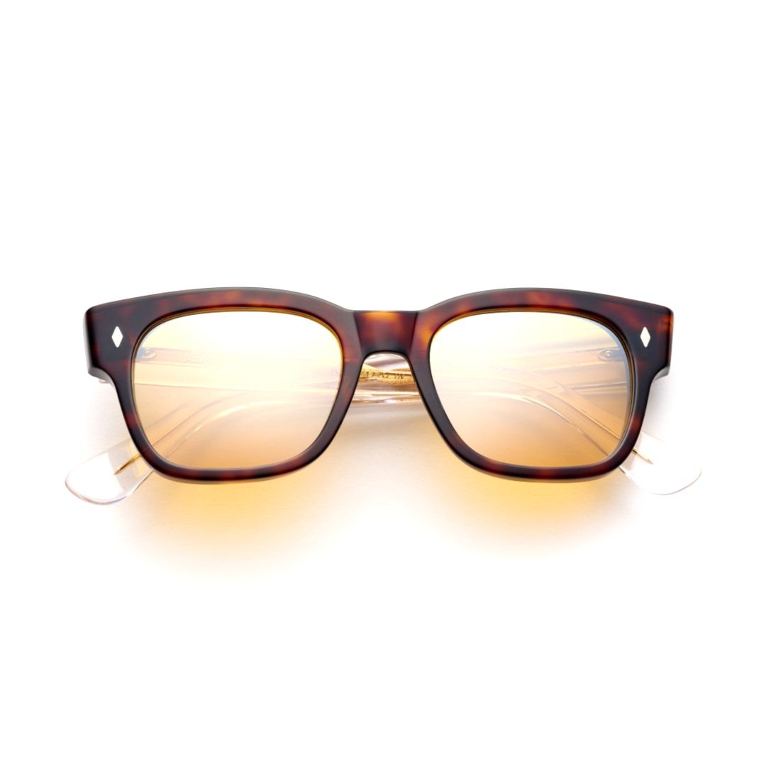 Timeless/N 1962 Rectangular Tortoiseshell Sunglasses with Gold Accents