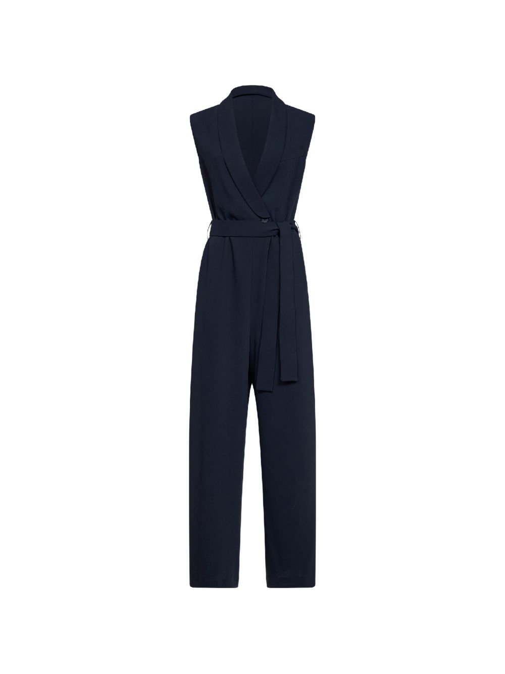 Sleeveless Jumpsuit with Deep V-Neck