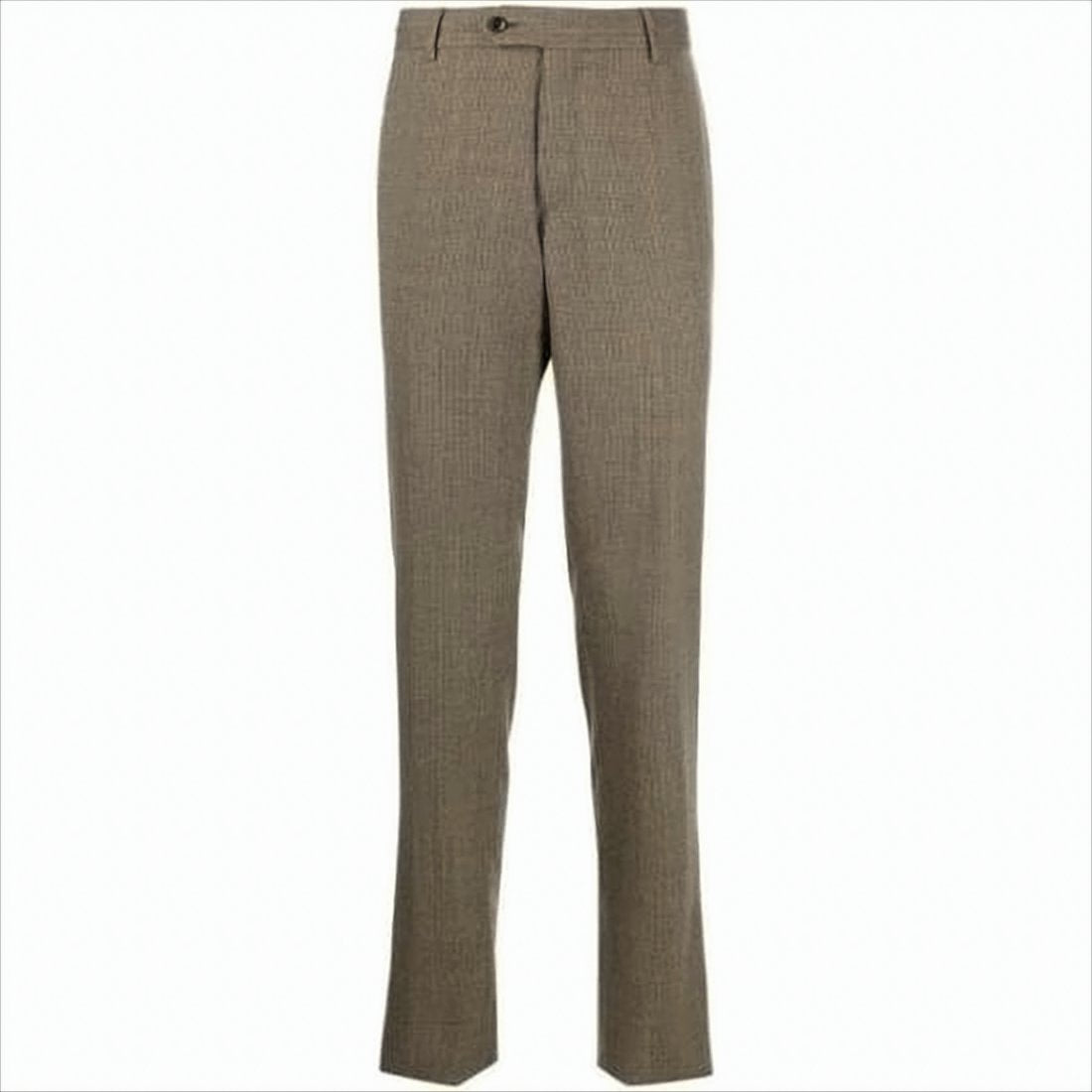 Tailored Brown Pants with Classic Waistband and Button Closure