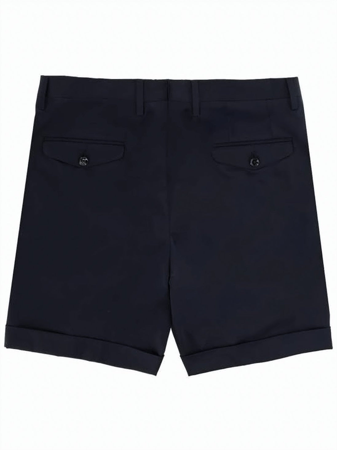Tailored Blue Shorts with Cuffed Hems