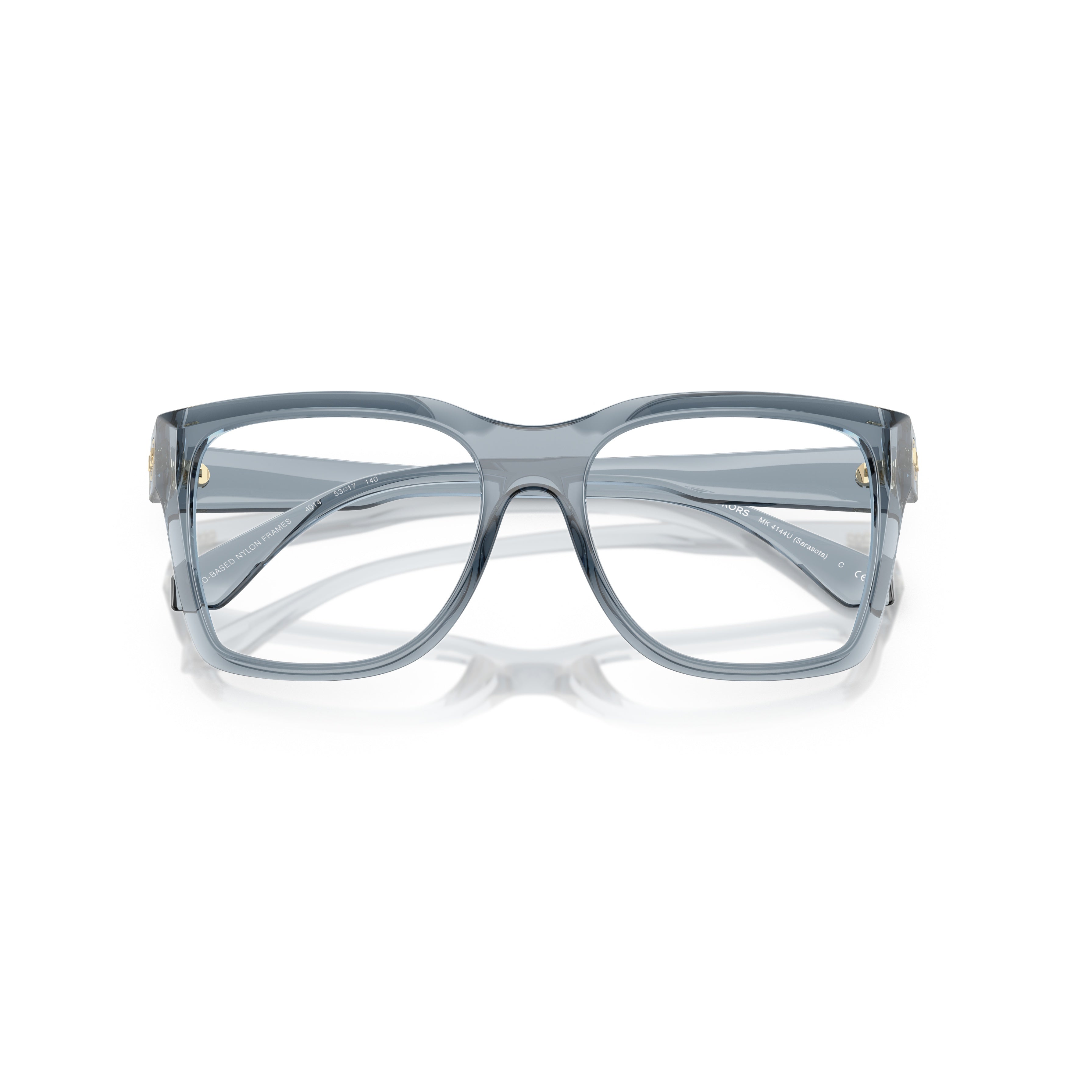 0mk4144u Oversized Square Grey Eyeglasses with Glossy Finish