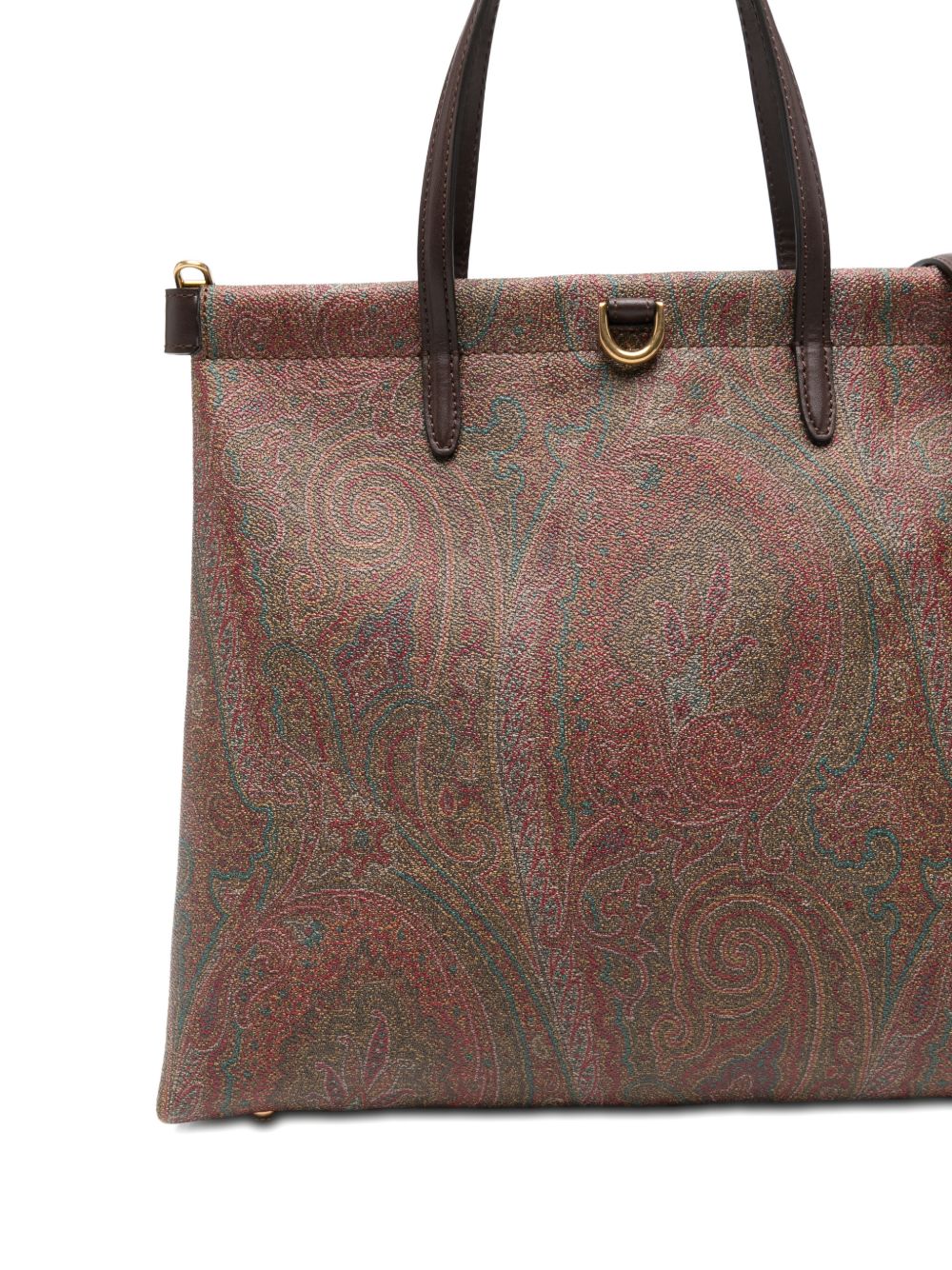 Structured Rectangular Bag With Paisley Jacquard Pattern