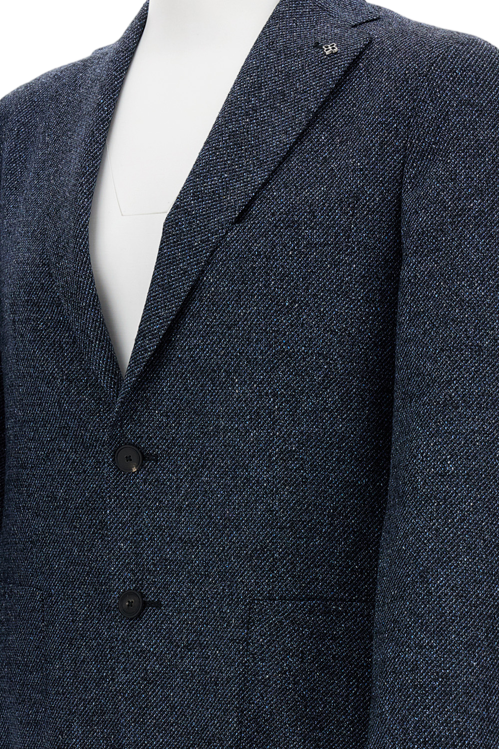 Tailored Single-Breasted Jacket with Textured Fabric