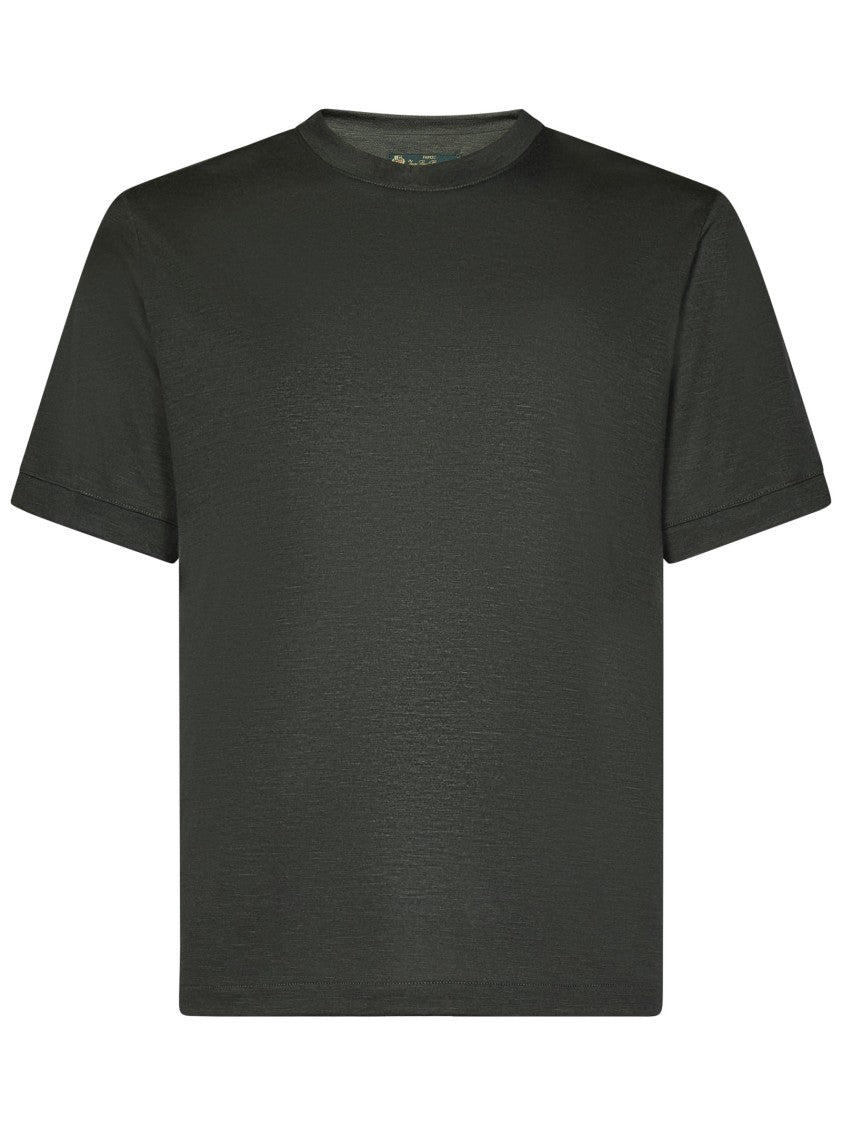 Green Franzese Cashmere T-Shirt With Classic Crewneck Design