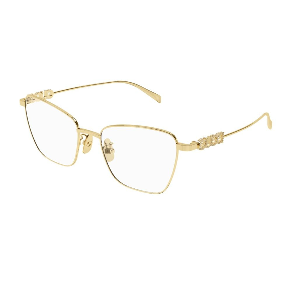 Butterfly-Shaped Metal Frame Eyeglasses With Decorative Logo Detail