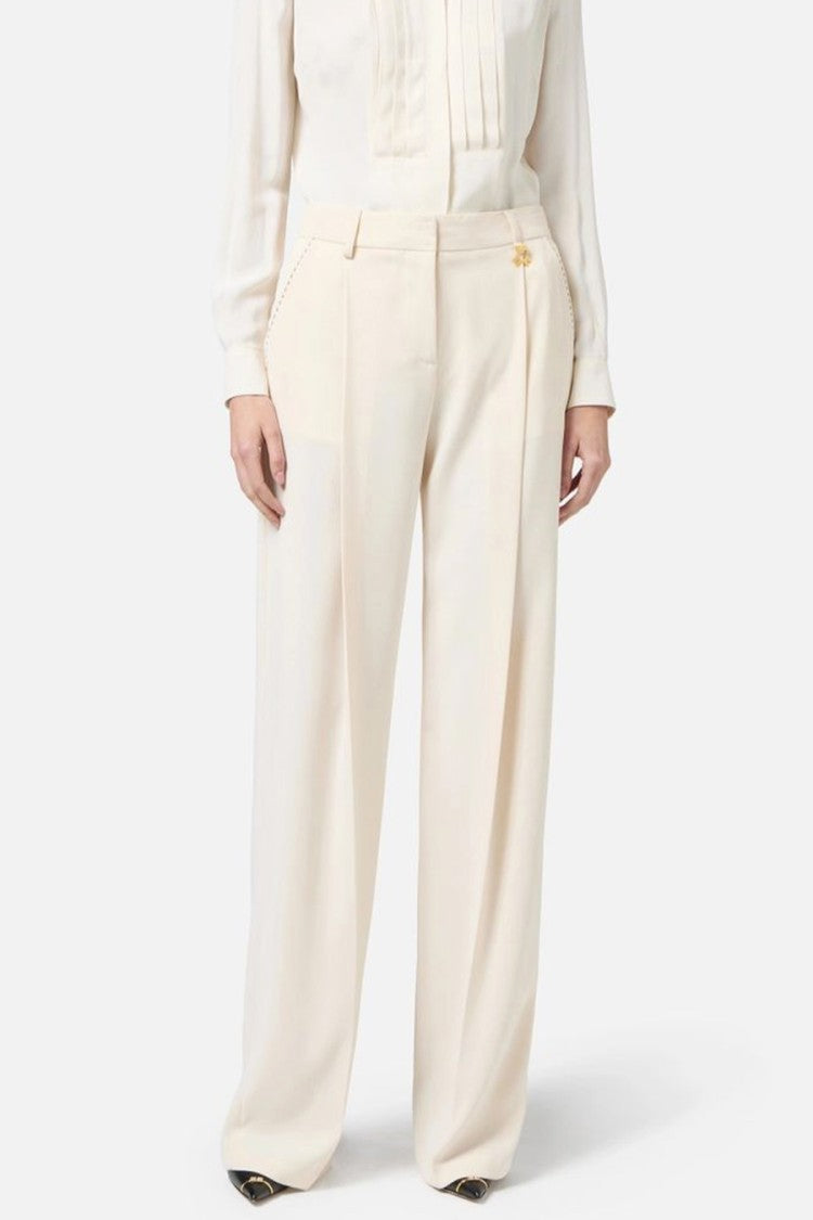 Tailored Beige Trousers With High Waist