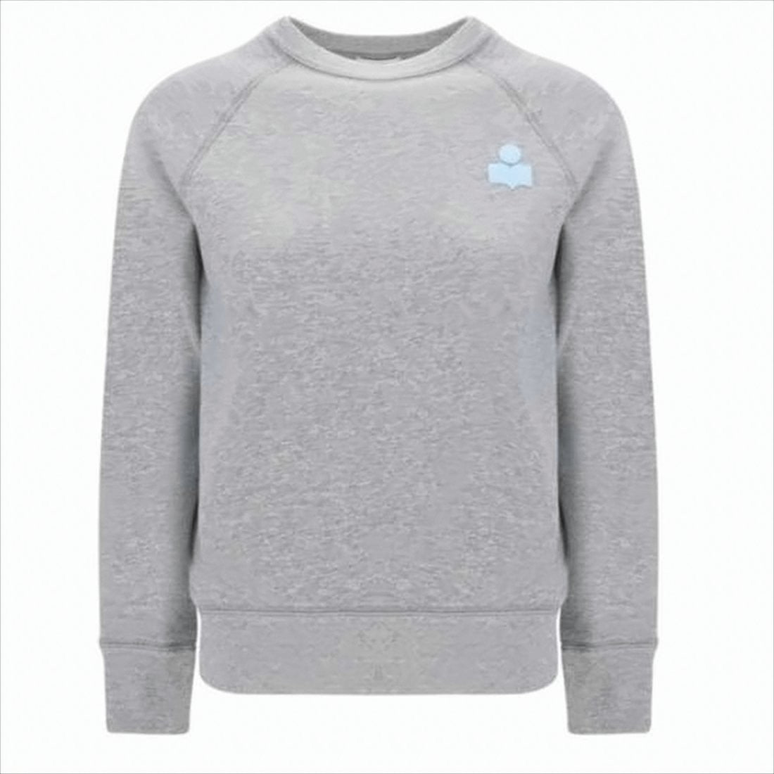 Heathered Grey Long-Sleeve Sweatshirt with Ribbed Cuffs