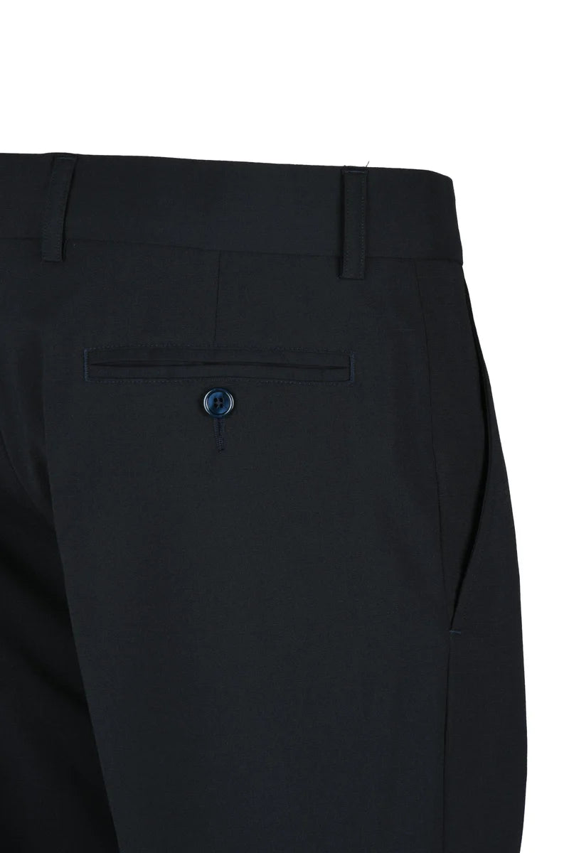 Wool Stretch Trousers - Black