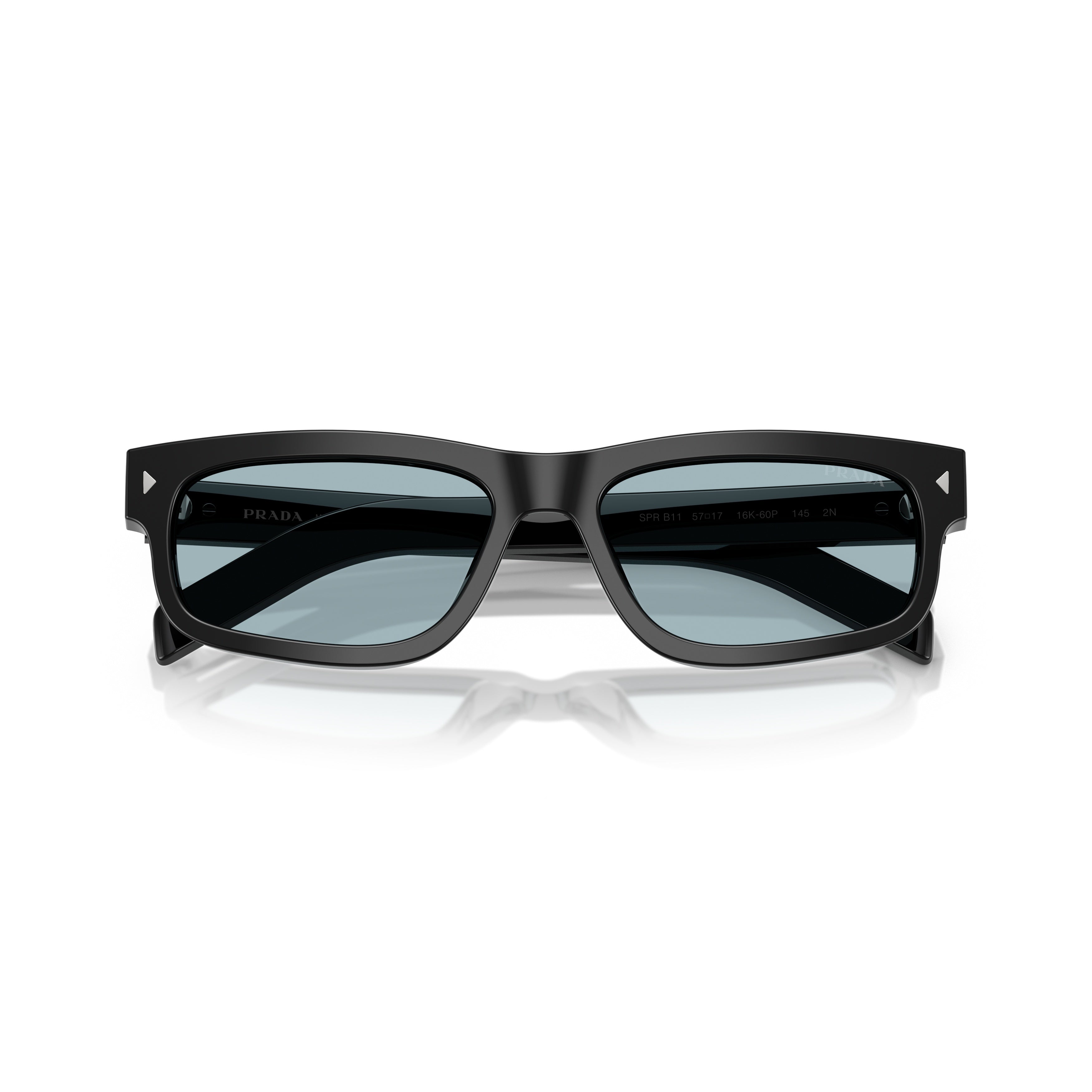 0pr B11s Rectangular Black Acetate Sunglasses