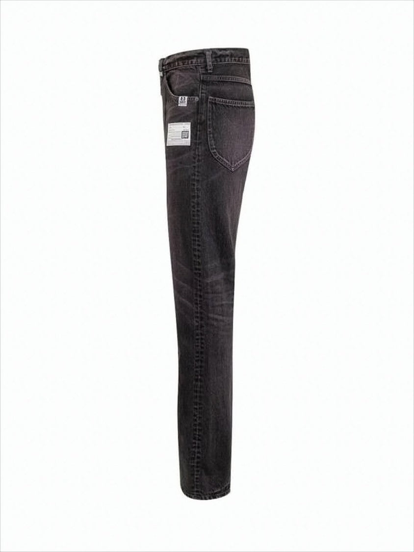 Patchwork Denim Pants With Five-Pocket Styling