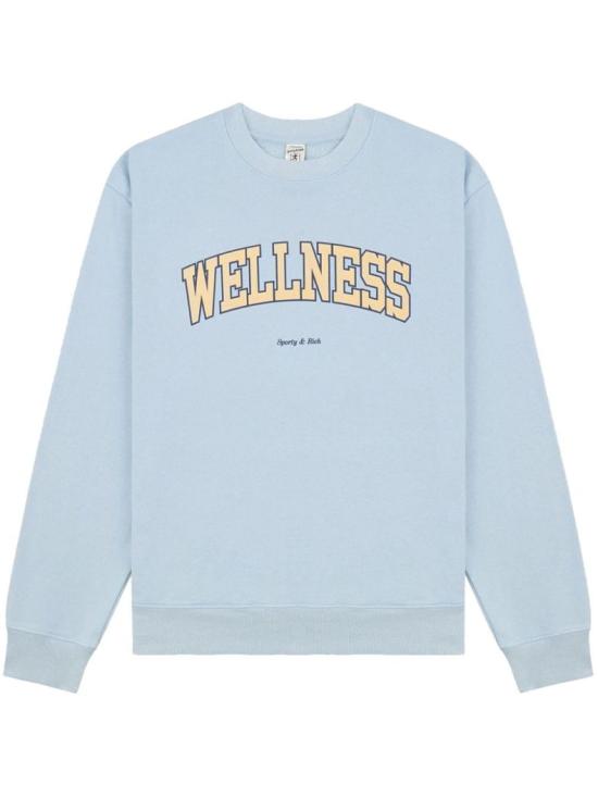 Long-Sleeved Sweatshirt with Collegiate 'WELLNESS' Print