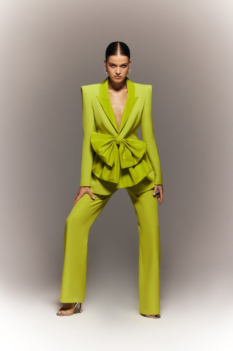 Lime Green Straight-Fit Pants