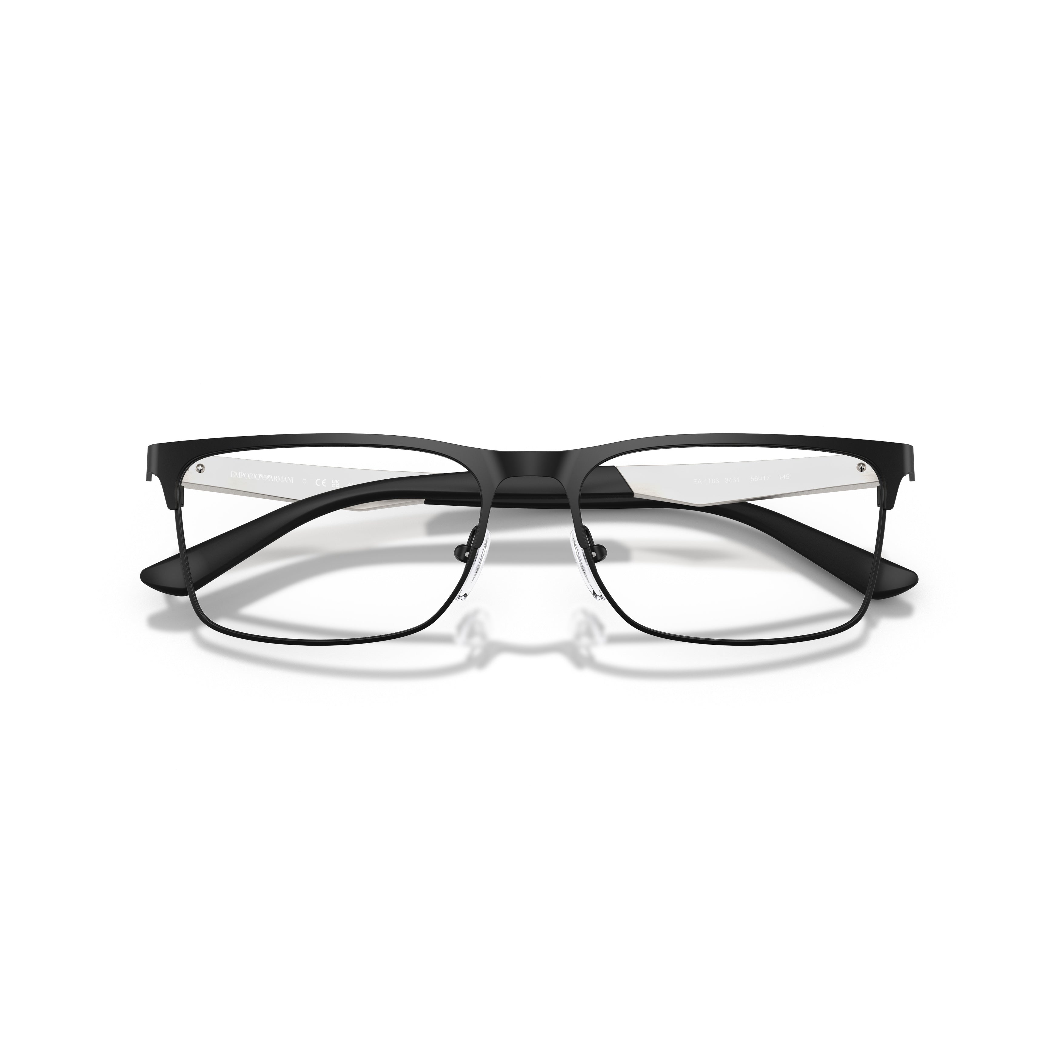 0ea1183 Rectangular Matte Black Sunglasses with Silver Accents