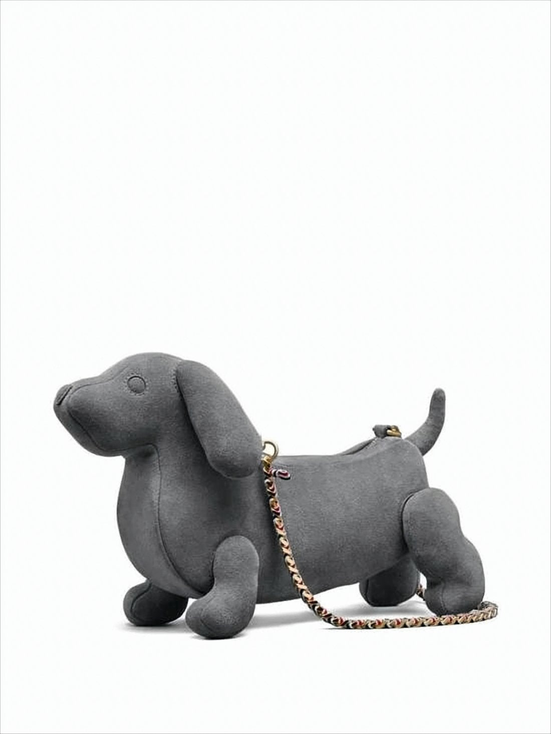 Dachshund-Motif Calf Leather Clutch