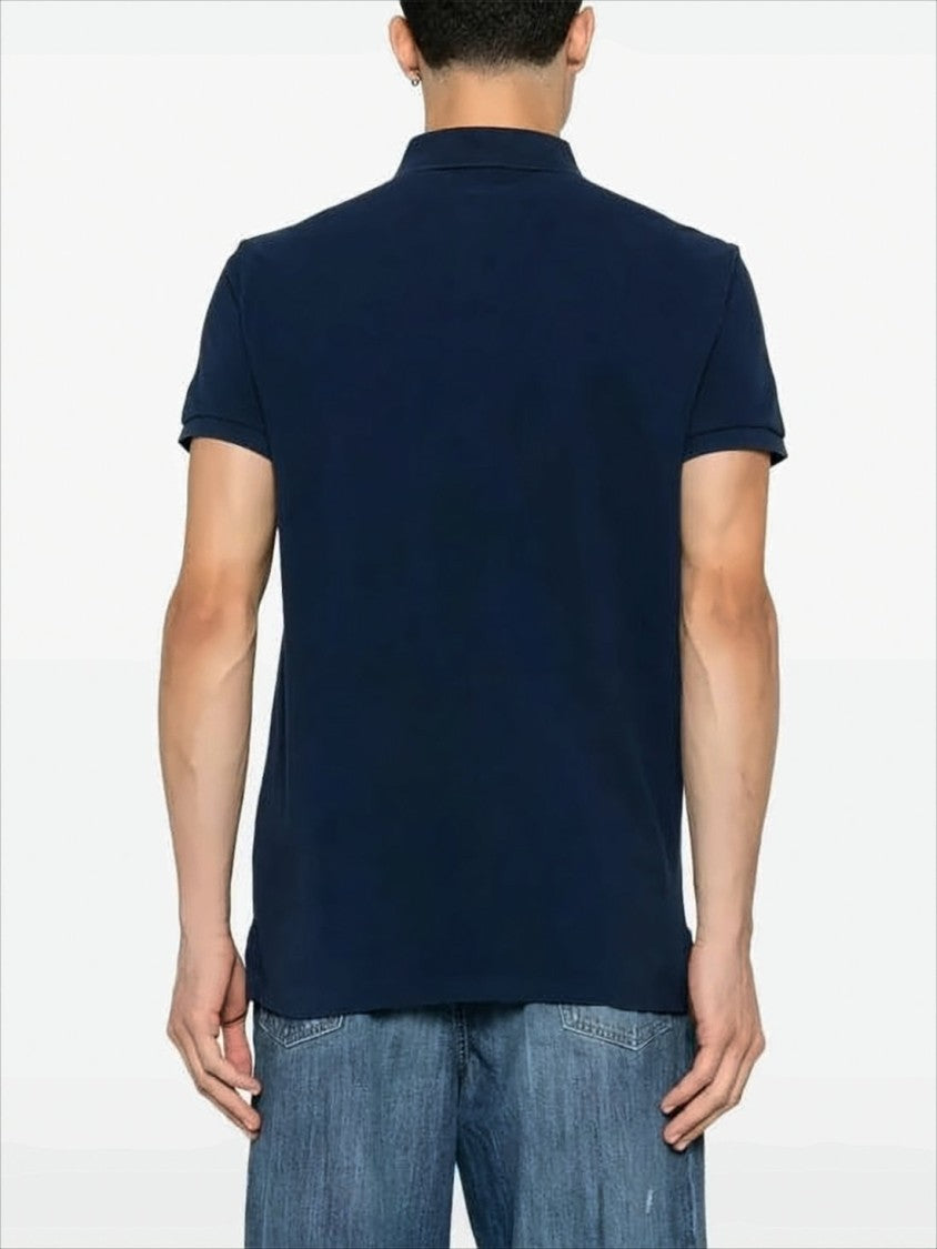 Classic Deep Navy Polo Shirt With Embroidered Logo