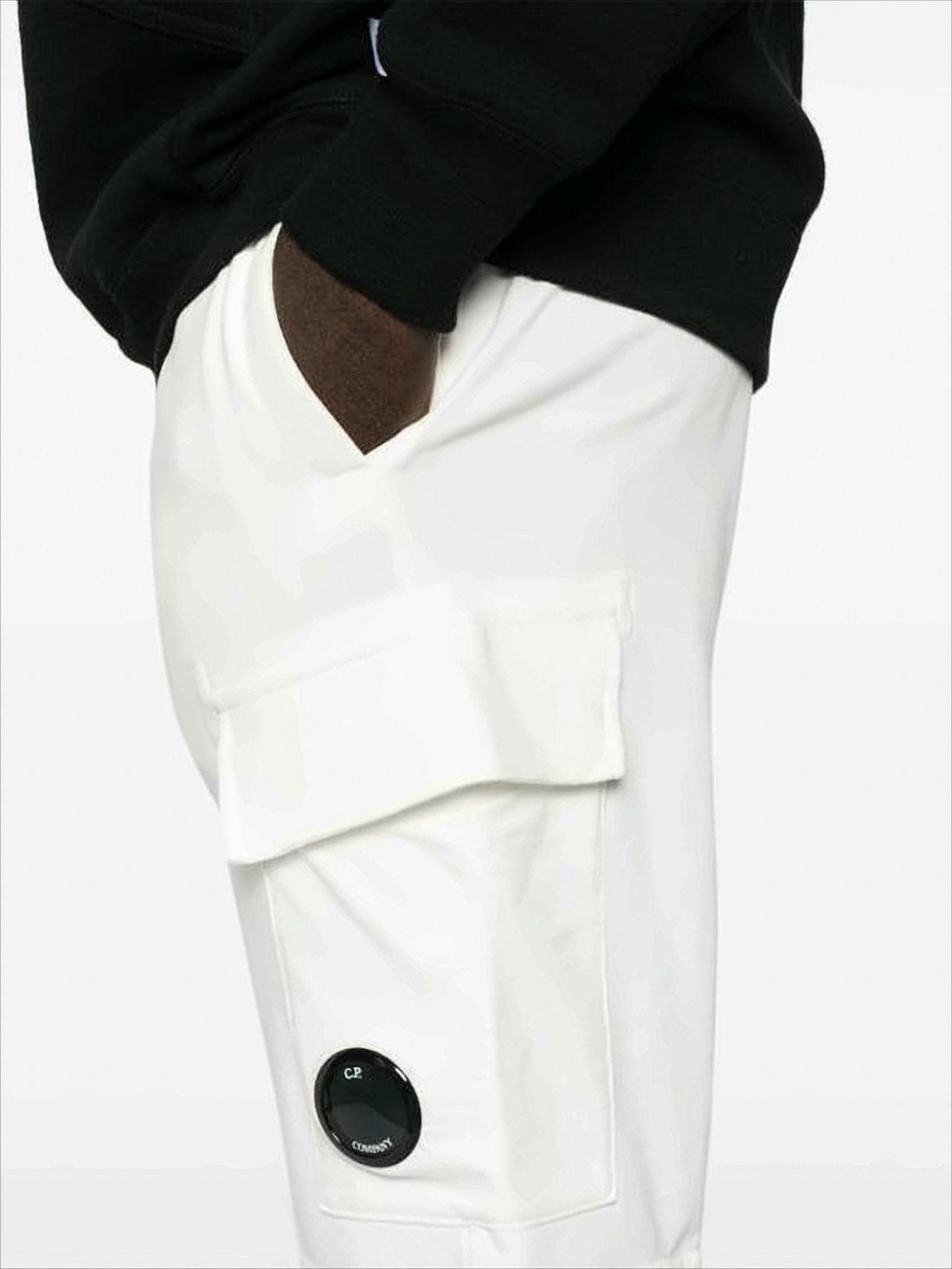 Minimalist White Shorts with Flap Pocket