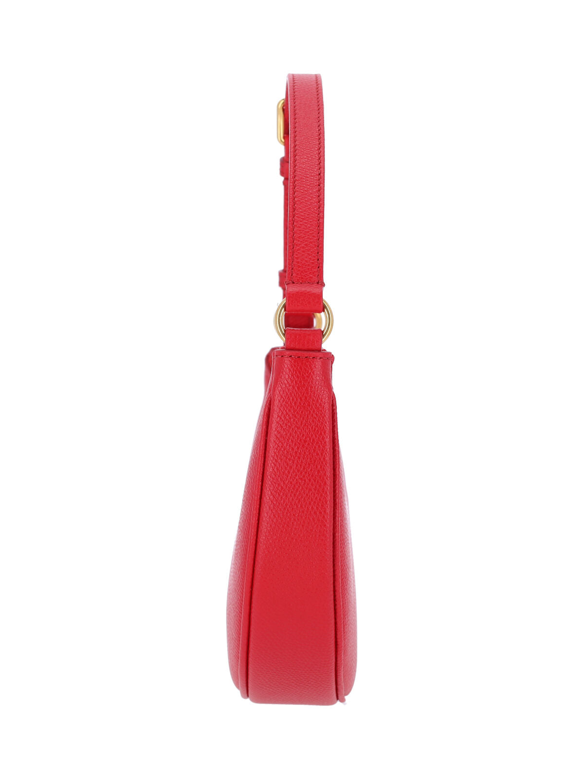Red Leather"Vlogo Signature" Mini Hobo Bag