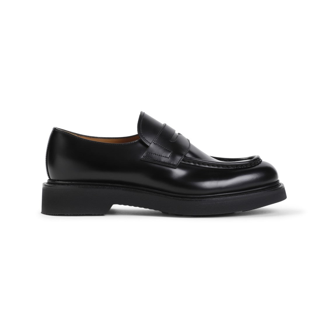Calf Leather Loafers With Durable Rubber Soles And Design